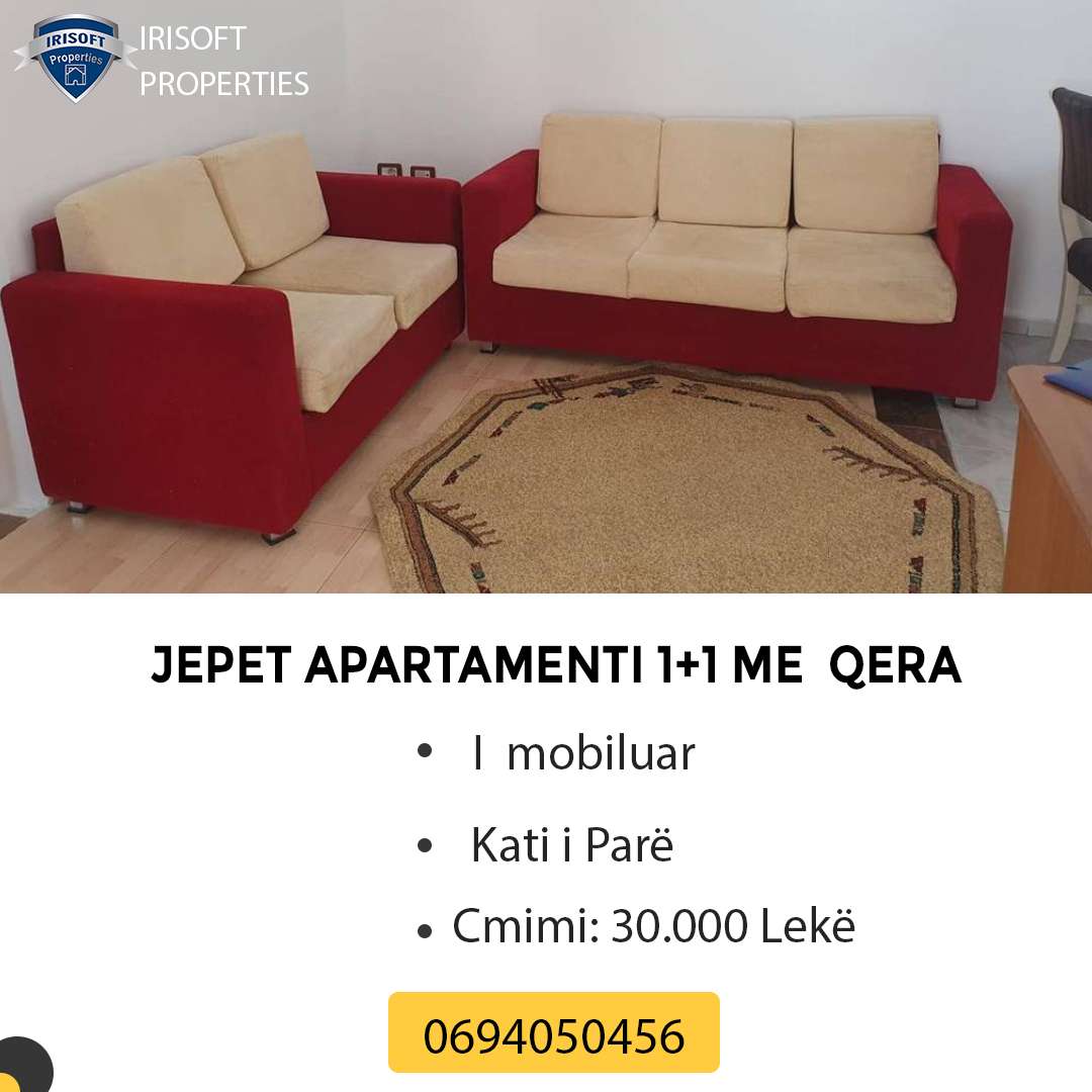 Jepet apartament me qera 1+1 Jepet apartament me qera 1+1