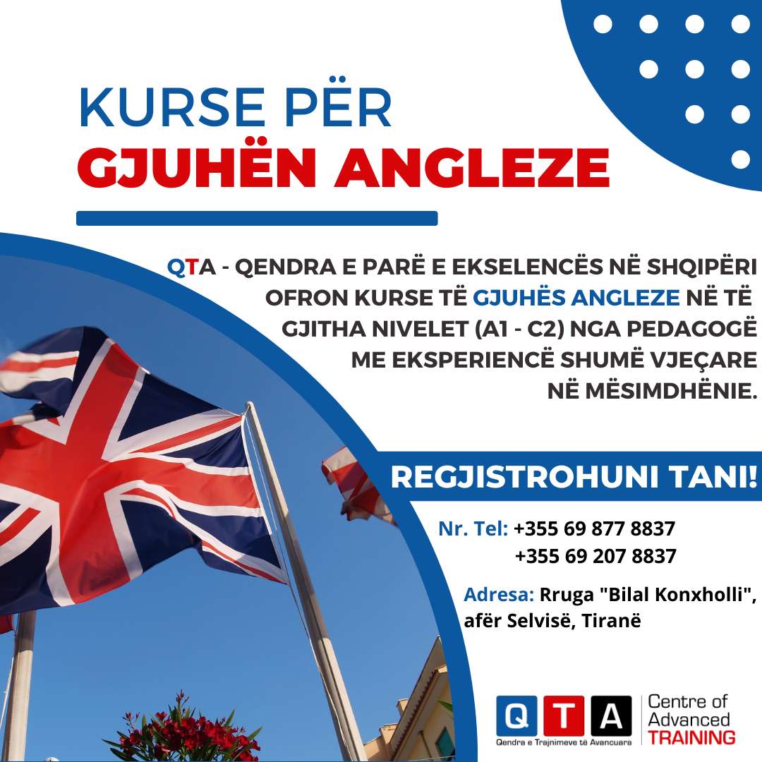 Kurse per gjuhen angleze QTA Kurse per gjuhen angleze QTA