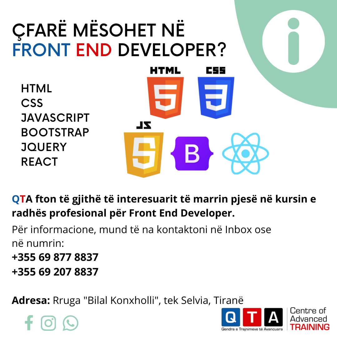 QTA  Trajnim profesional ne Front End Develop